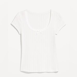 Old Navy Lace-Trim Ribbed Pointelle T-Shirt
